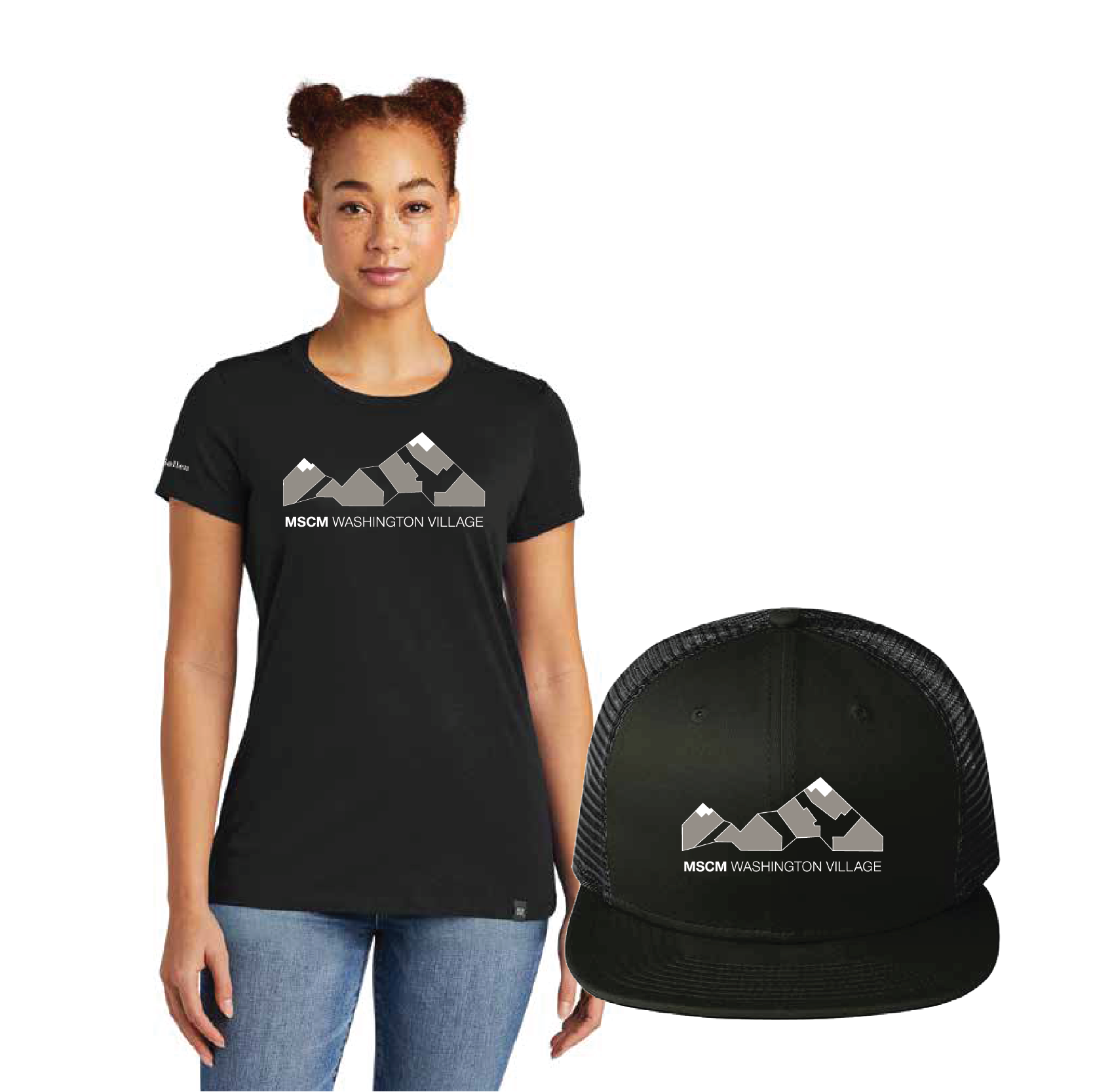 Image of charcoal ladies crew neck t-shirt.